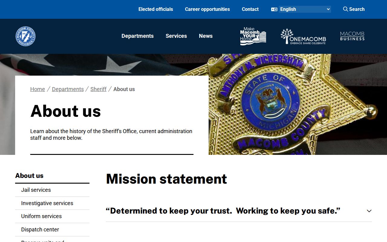 Macomb County arrest history and the county jail booking complex
