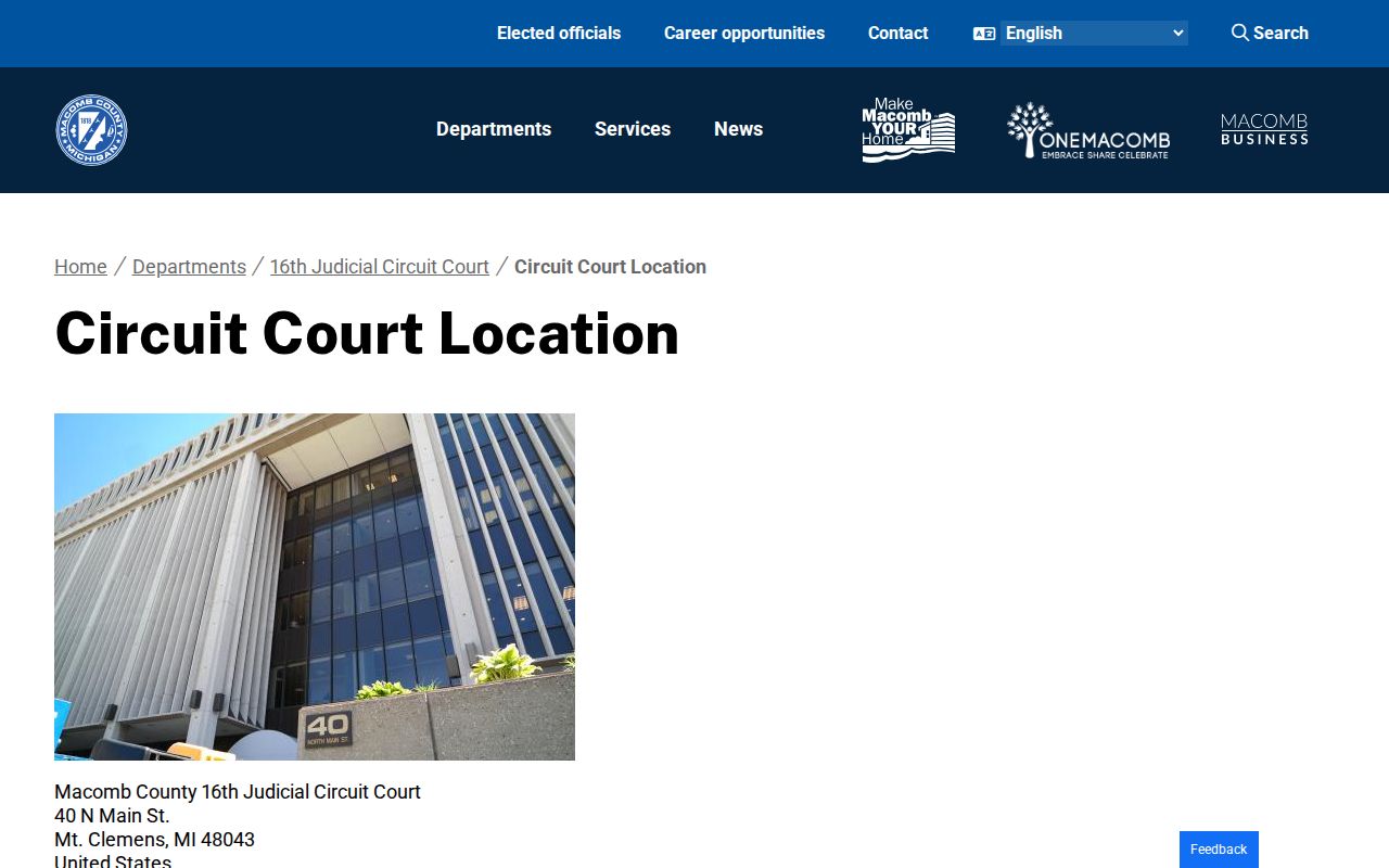 Macomb County criminal court case records at the Circuit Court