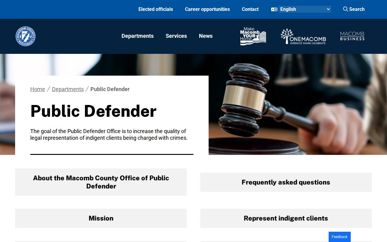 Macomb County Public Defender criminal case office information