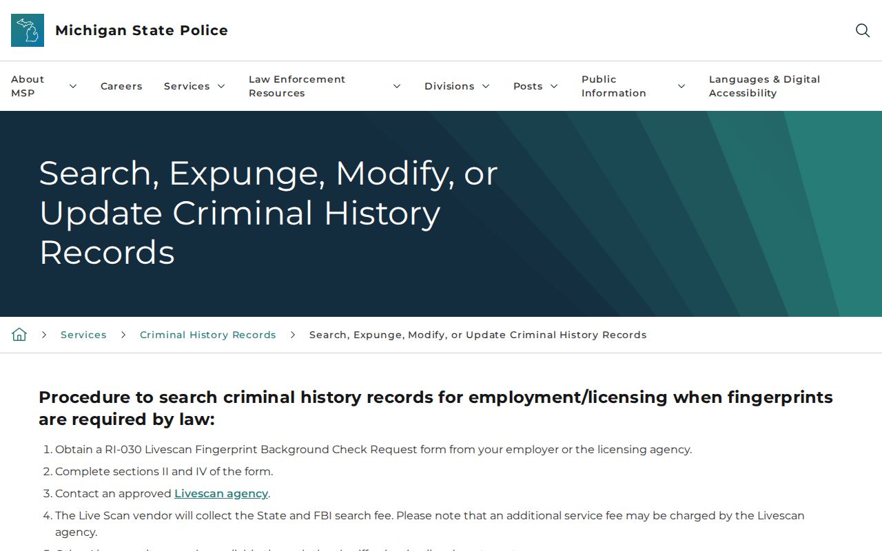 Michigan record review and correction for Macomb County criminal history